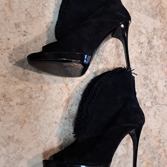 BURBERRY NADISON Open Toe High Heel Black Sexy Booties Size 9.5 - Picture 9 of 10